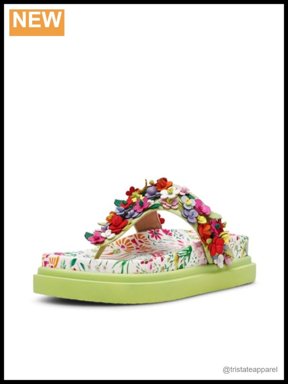 Womens Slide Sandal Floral Platform Thong Slip On Casual Open Toe